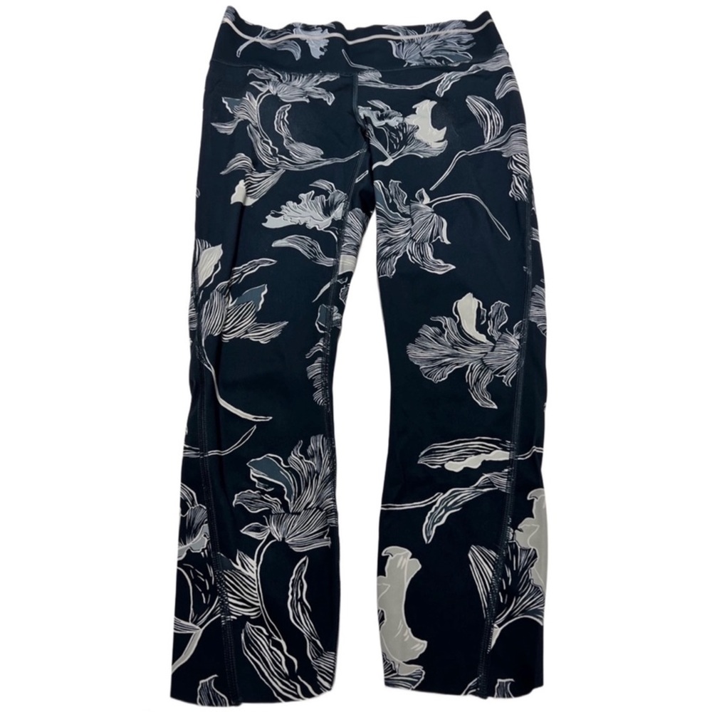 ATHLETA Navy Floral Sonic Capri Leggings! - Picture 2 of 5